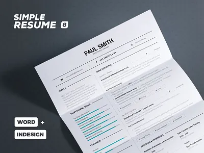 Simple Resume/Cv Volume 8 creative template curriculum vitae cv lebenslauf resume