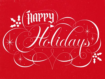 Happy Holidays card christmas happy holidays lettering script