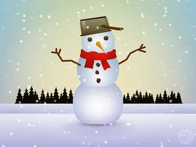Snowman christmas digital illustration vector winter