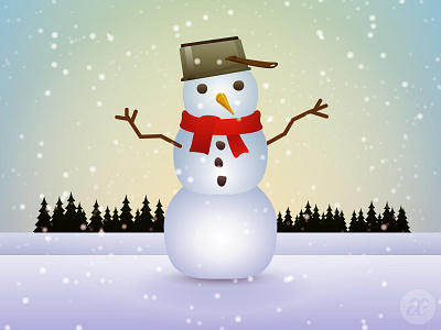 Snowman christmas digital illustration vector winter