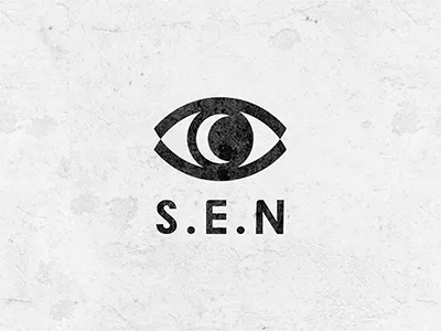 S.E.N black branding design dream event eye idea mark moon negative night symbol