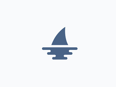 Shark animal beast great white minimal logo predator shark wave