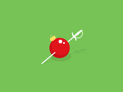 Cherry Ornament alcohol cherry christmas ornament sword vector