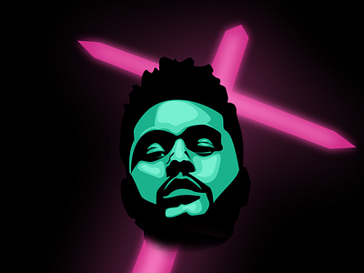Starboy cross illustration pink portrait starboy the weeknd