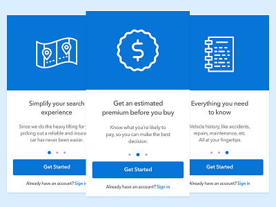 FirstCar user onboarding screens app design mobile app product ui ux