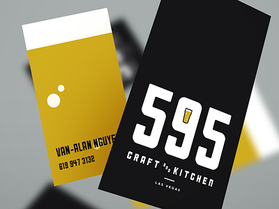 595 Craft & Kitchen Logo Update + Business Card Concept beer business card logo type vegas