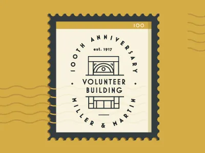 Volunteer Building concept logo stamp