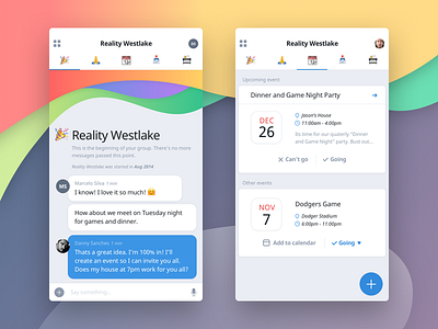Commons App Teaser app app design calendar chat events interaction ios app message ui ui design user interface visual design