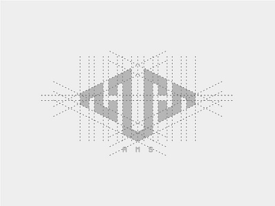 Personal logo brand AMS grid system ams black contruction gray grid system initial letter logo