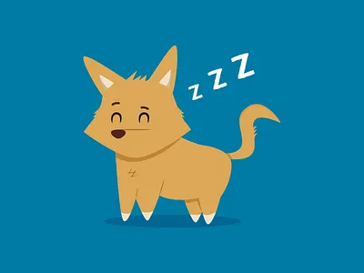 Coyote animation characters design dribbble flat graphics icons illustration invitations motion sleep watercolor
