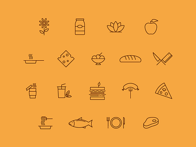 Food Icons delicious food iconography icons illustration line lines restaurant