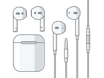 Apple earbuds apple case headjack headphones icon iphone metal mobile smart technology vector wireless