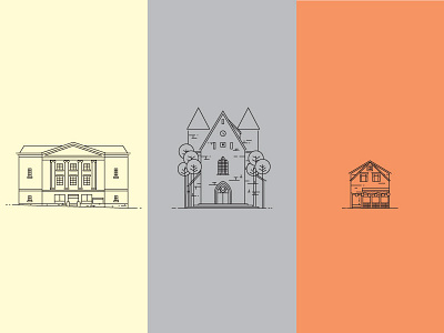 Stavanger buildings illustration minimal simple