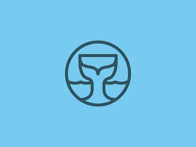 Whale mark v3 branding envelope logo ocean vector illustration waves whale whale tail