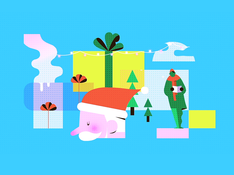 3..2..1 2d animation christmas design graphic holiday illustration santa snow winter