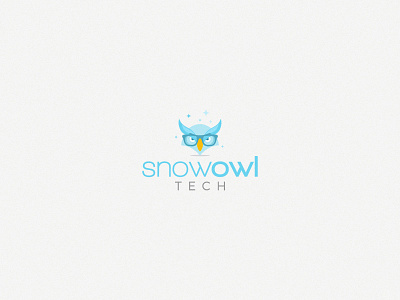 Snowl blue branding glasses identity logo modern owl snow tech vector