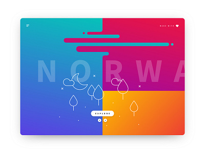 Norway art direction diary gradient travel ui ux webdesign