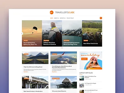Travellersguide magazine travel ui ux web design website