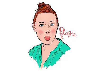Pelagie girl illustration portrait redhead tongue woman