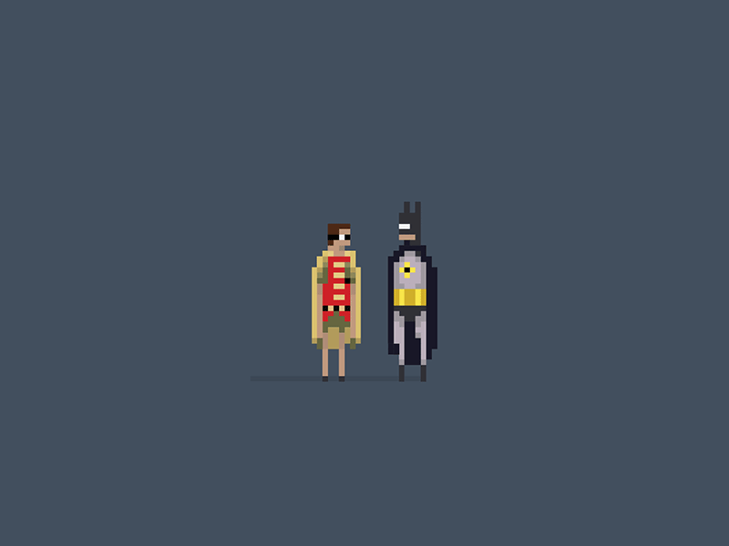 My Heroes in 8 Bit | Batman and Robin 8 bit after effects animation batman robin