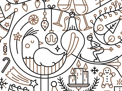 Do not open until Christmas angel bird candy christmas festive holiday illustration ornaments pantone paper