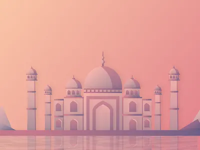 Taj Mahal Illustration agra freebie gradient illustration india taj mahal vector