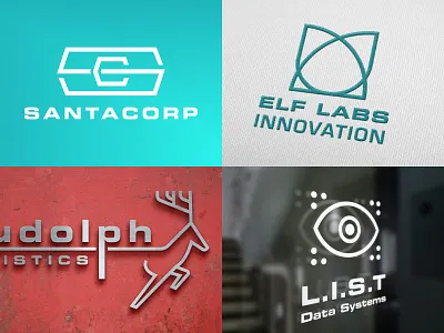 Santacorp brand christmas design logo santa xmas