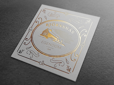 Logo for farm estate agriculture business card card classic farm gold gold foil logo