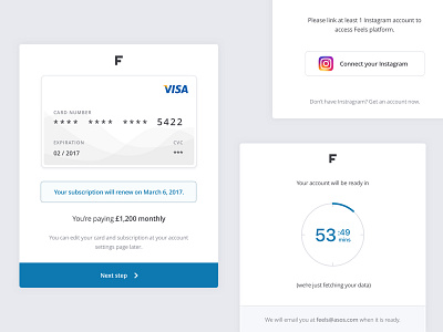 Onboarding modals for first time user clock creditcard instagram modal onboarding sign up subscription timer visa web web app website