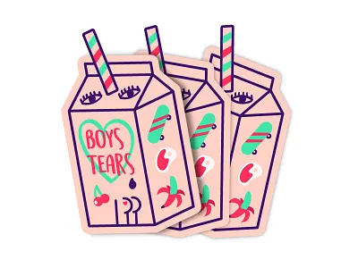 Boys Tears stickers ass banana boys cherry cute drink meat skateboard sticker tears