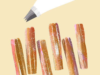 The 100 Day Project - 100 Days of Cookbook Spots baking churros cookbook dessert food illustration illustration street food