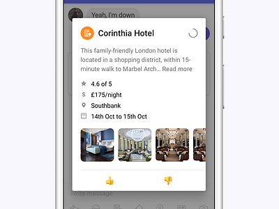 Hotel Polling andriod emoji hotel modal over polling pop