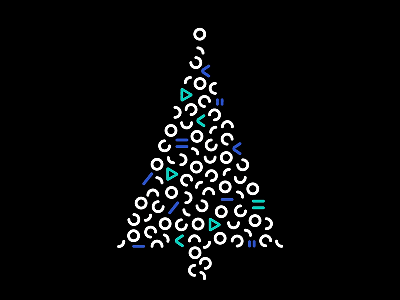 Merry Christmas from She Does Digital! animation branding christmas digital geometricy gif pattern shapes tree