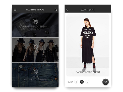 Clothing Display app black clothing skirt