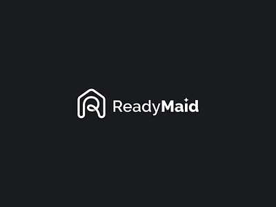 Ready Maid brand cleaning home house lettermark logo mark minimal minimalist monogram r