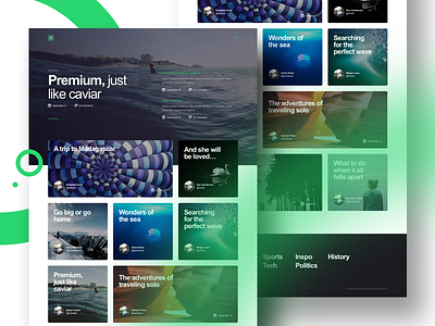 Oceanis (UI Kit) — Sneak Peek 4 article blog landing page layout minimal template typography ui kit ux web