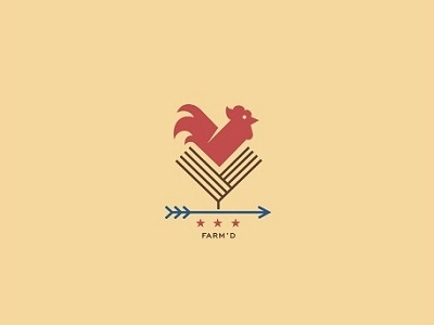 Rooster - Farm'd bird creative design farm food icon lines logo minimal rooster simple