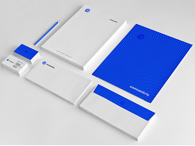 Concentric Identity branding business card c circles envelope identity letterhead minimal print stationery