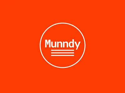 Munndy Logo circle flat logo mono red retro type