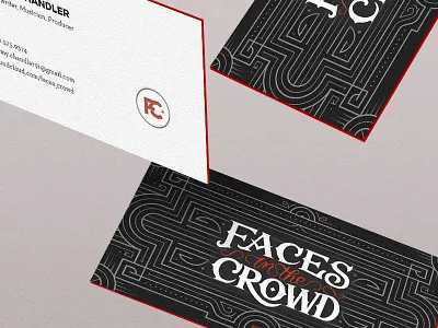Rock Musician Business Card business card crowd faces hand lettering music musician rock script
