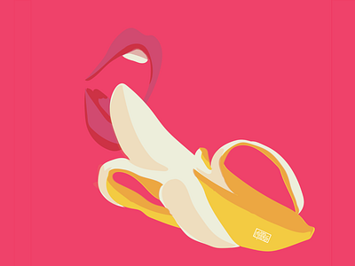 HMMM...BANANA flat illustration vector