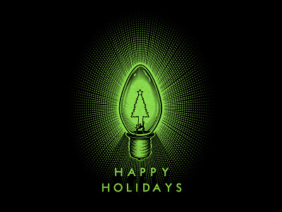 Happy Holidays! bulb christmas holidays illustration tree