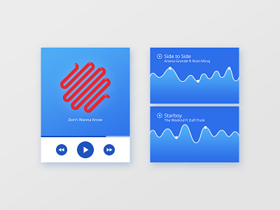 Music player & Album art UI album art audio buttons graph music player ui waves widget