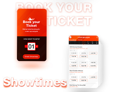 Emax Entertainment Book Showtimes app color design ios photoshop simple ui ux