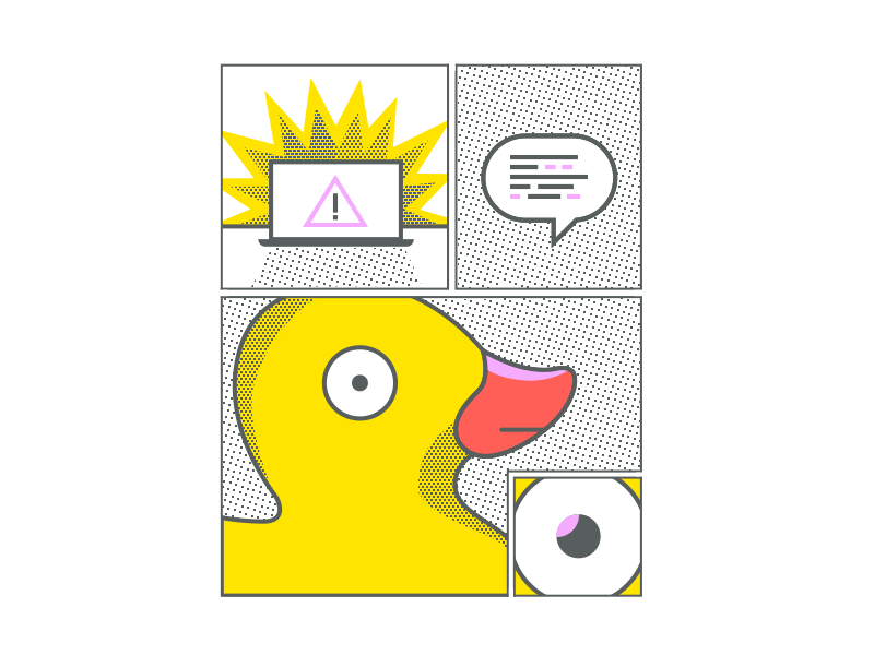 Rubber Ducking code comic duck halftone illustration rubber duck texture