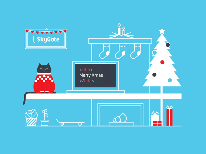 Meet the cat! blue cat christmas xmas