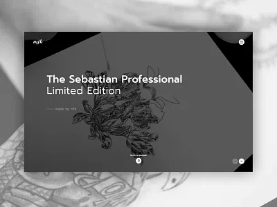 Sebastian Professional Limited Edition black clean design minimal onepager product webdesign white