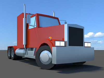 lowpoly Truck 18wheels 3d blender car landscape lowpoly racecar road sketchfab