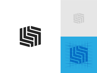 S Monogram abstract construction film grid hexagon identity lines logo monogram s smart