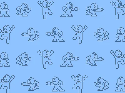 Bitmap Mega Man Hero Pattern bitmap hero patterns mega man patterns pixels svg